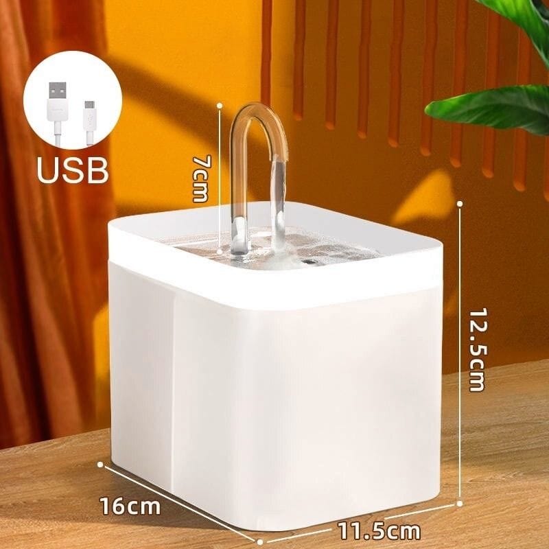 Fuente de agua 1.5L - Enchufe USB - Blanco
