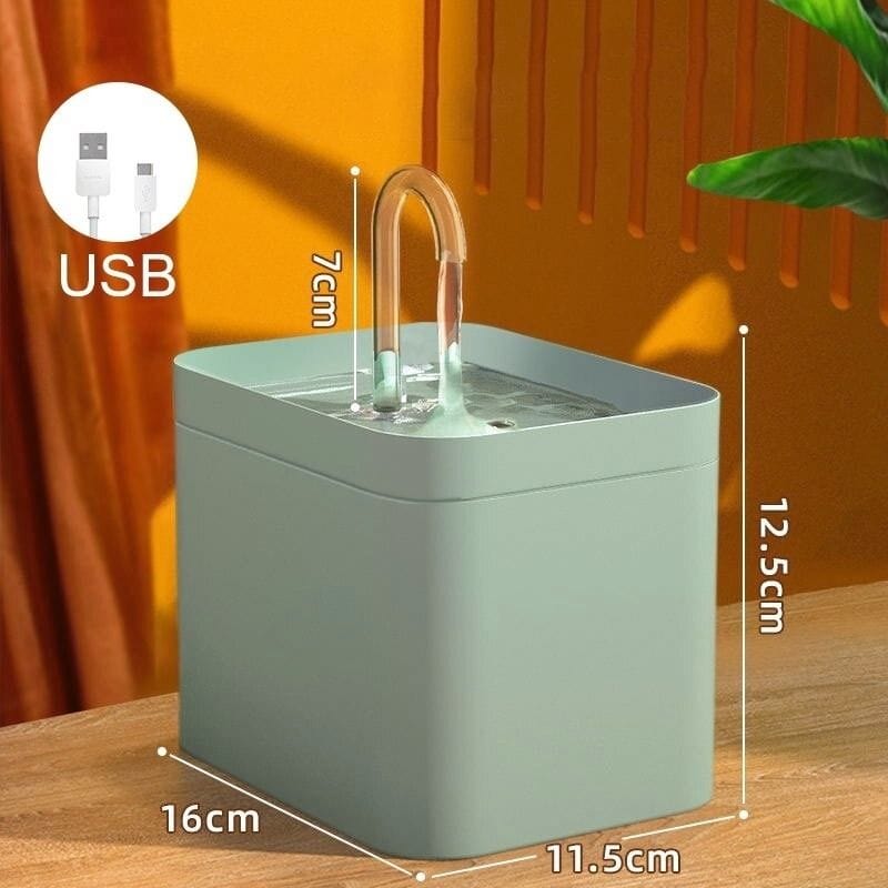 Fontaine à eau 1.5L - Prise USB - Vert