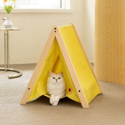 Niche pour chat tente tipi jaune - SensSwing Site Officiel  - 