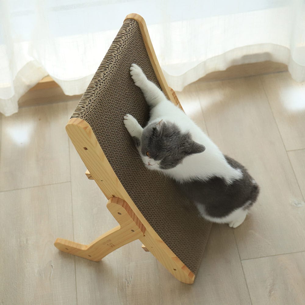 Planche à gratter pour chat en bois inclinable - Easy Scratch™