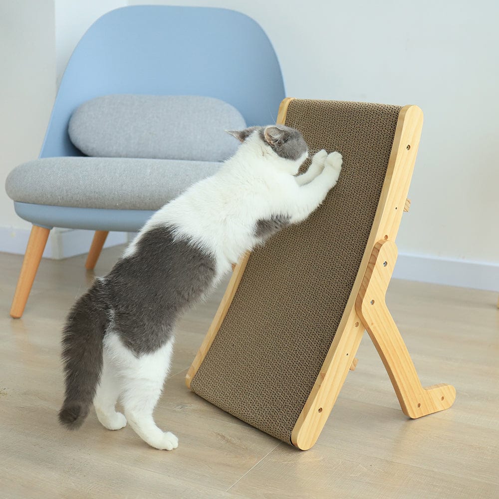Planche à gratter pour chat en bois inclinable - Easy Scratch™