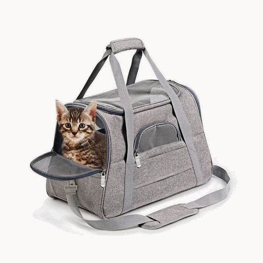 Gray cat travel bag